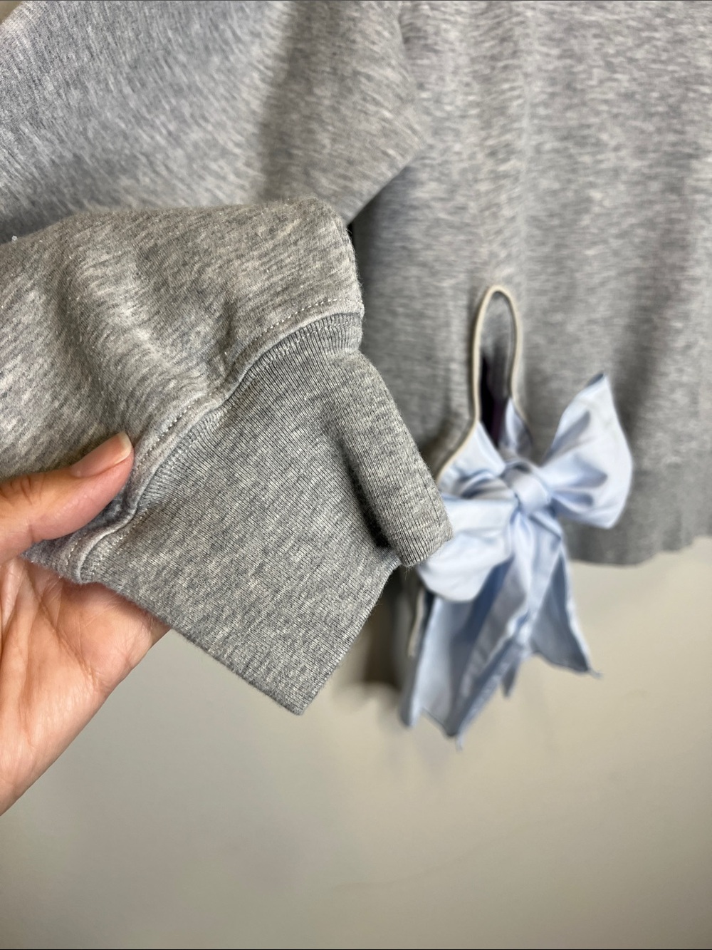 STELLA MCCARTNEY Blue Side Bow Gray Sweatshirt size 38 - Picture 5 of 12